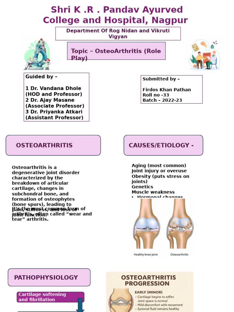 Osteoarthritis Overview and Diagnosis | PDF | Osteoarthritis | Joint