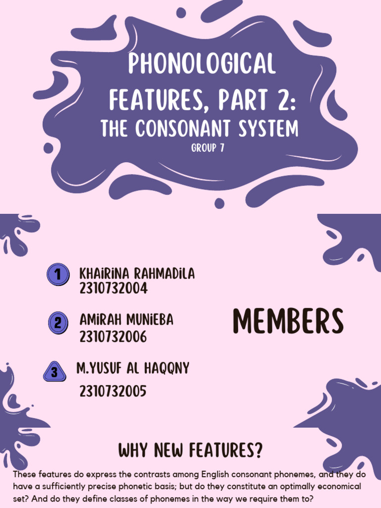 Consonant Phonological Features Explained | PDF | Phonetics | Consonant