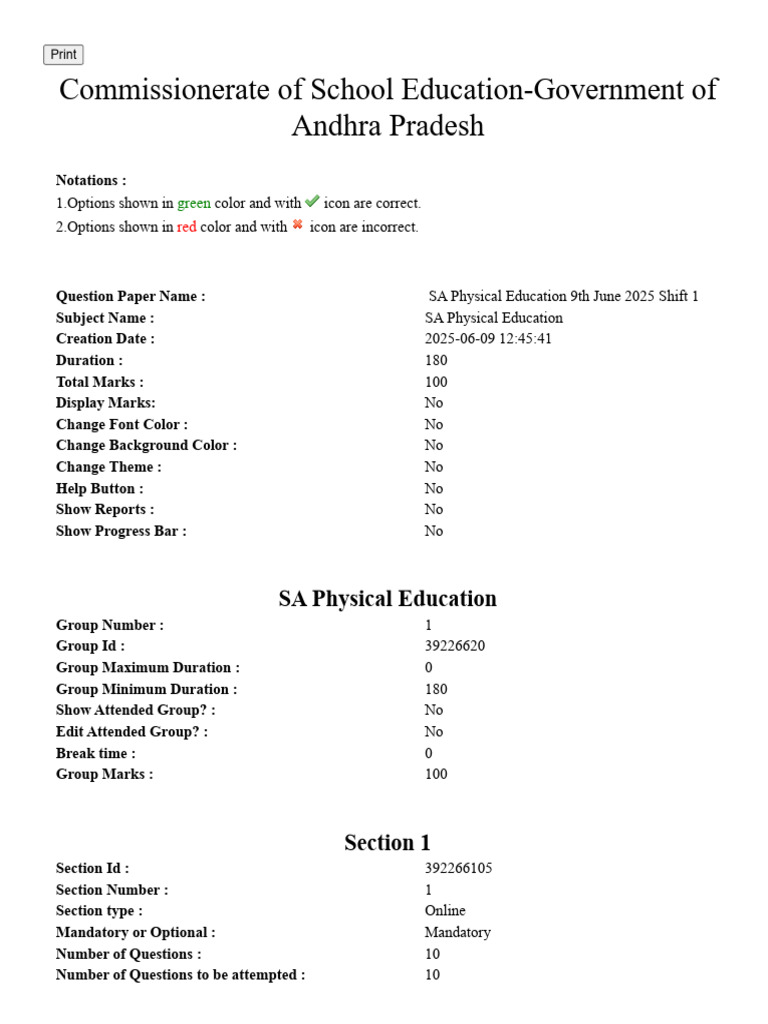 SA Physical Education Exam Paper | PDF | Multiple Choice | Standardized ...
