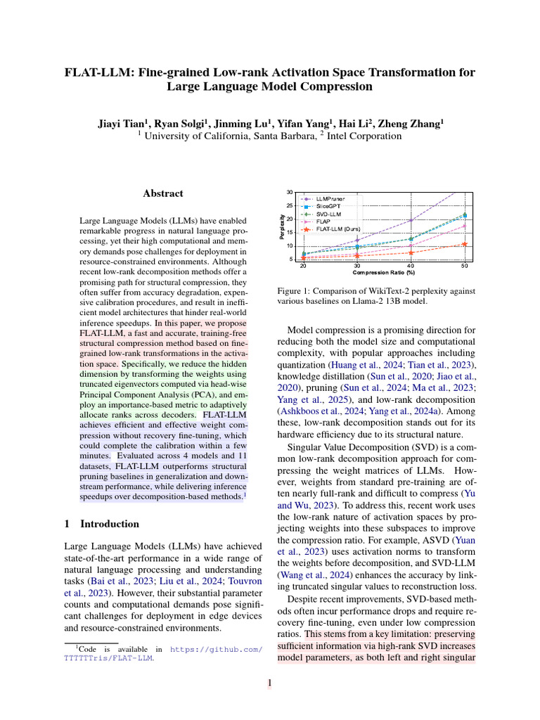 FLAT-LLM: Efficient LLM Compression | PDF