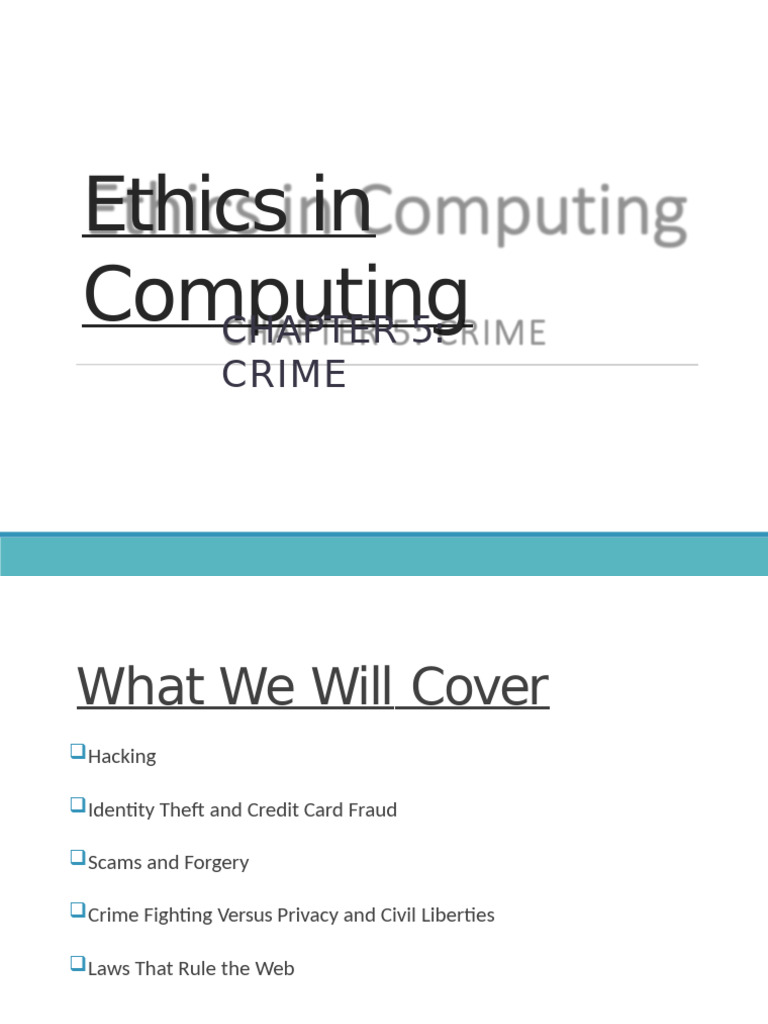 Ethics of Cybercrime and Security | PDF | Security Hacker | Security
