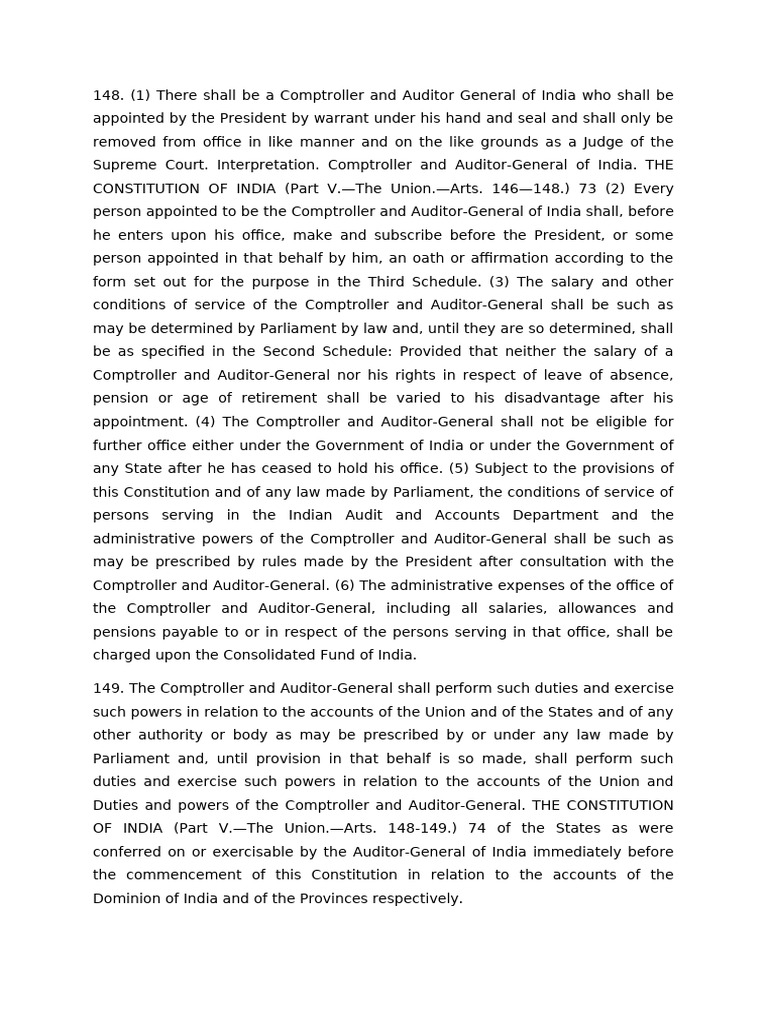 Article 148, 149, 150 | PDF | Governance | Public Law