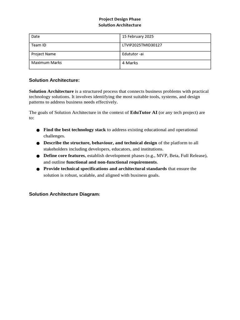 Solution Architecture for Edututor AI | PDF