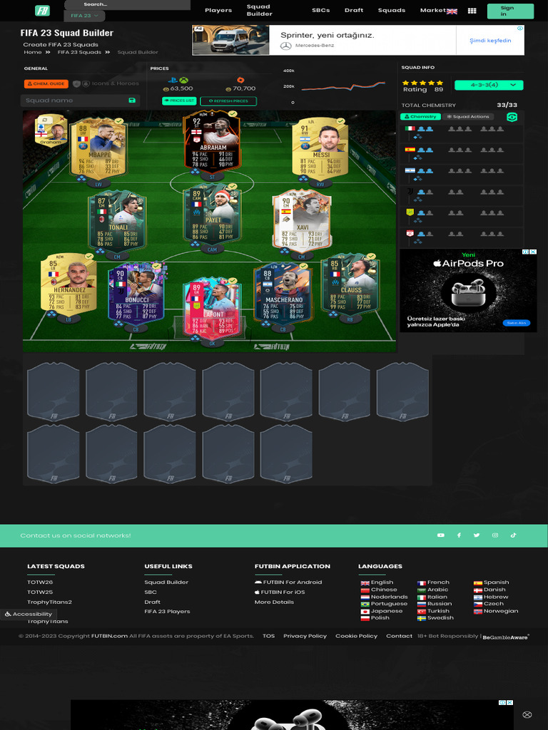 Fifa 23 Squad Builder Futbin 5 | PDF | Languages Of Europe | Languages