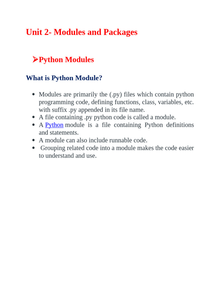 Unit 2-Modules and Packages | PDF | Trigonometric Functions | Python ...