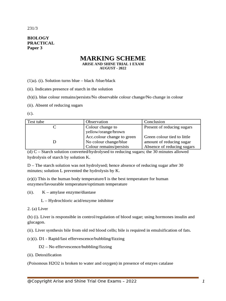 Biology Practical P3 MS | PDF | Vertebra