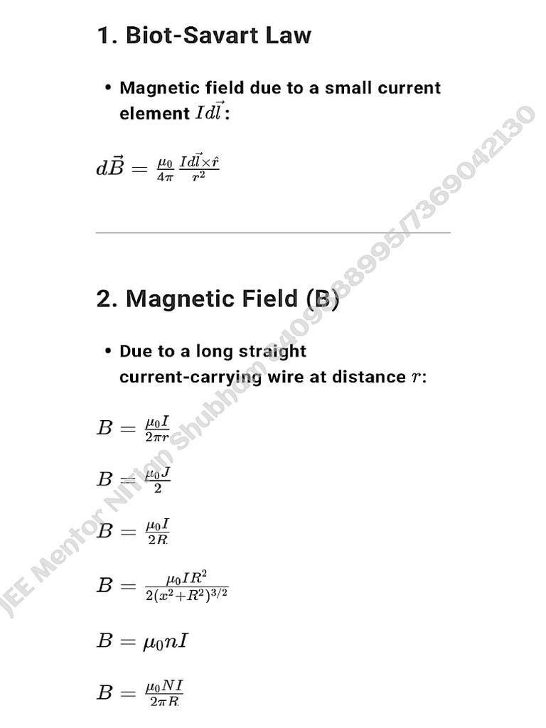 Magnetic Field Calculations and Laws | PDF | Magnetic Field ...