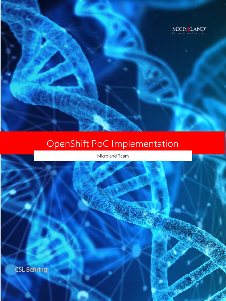 OpenShift PoC Implementation for CSL Behring | PDF | Computer Cluster ...