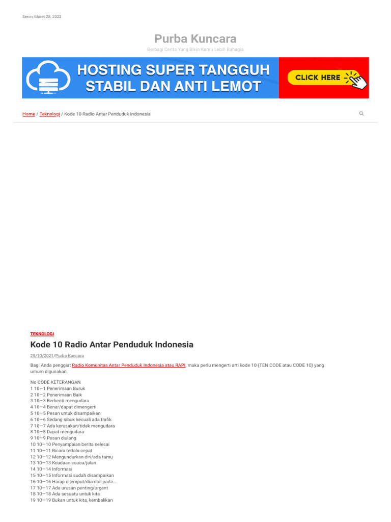 Kode 10 Radio Antar Penduduk Indonesia - Purba Kuncara | PDF
