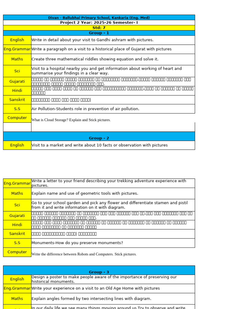 Std-7 Project - 2 | PDF