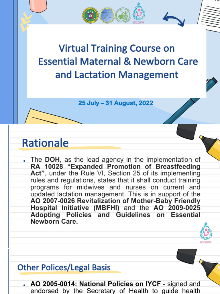 Maternal & Newborn Care Training Course | PDF | Breastfeeding | Breast Milk