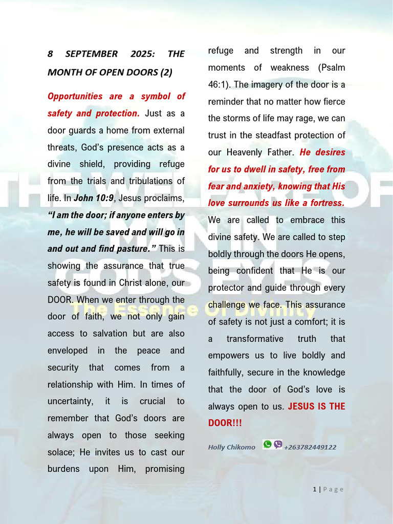 The Month of Open Doors (2) - HC | PDF | God In Christianity | Jesus