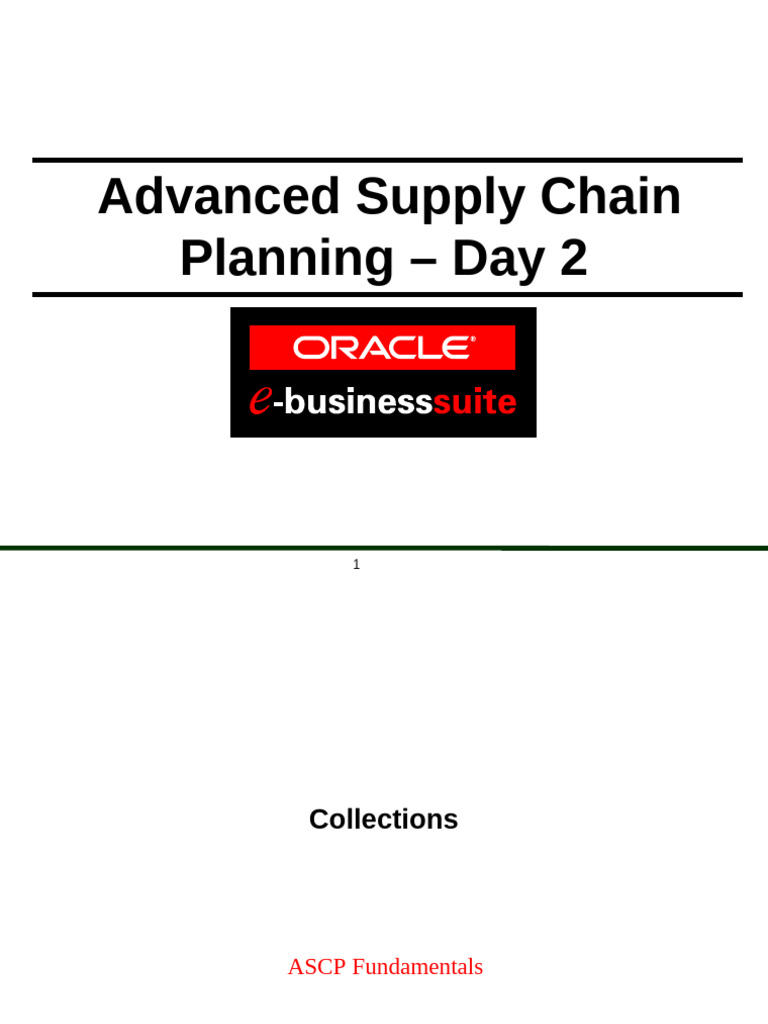 ASCP Collections and Exceptions Guide | PDF | Supply Chain | Inventory