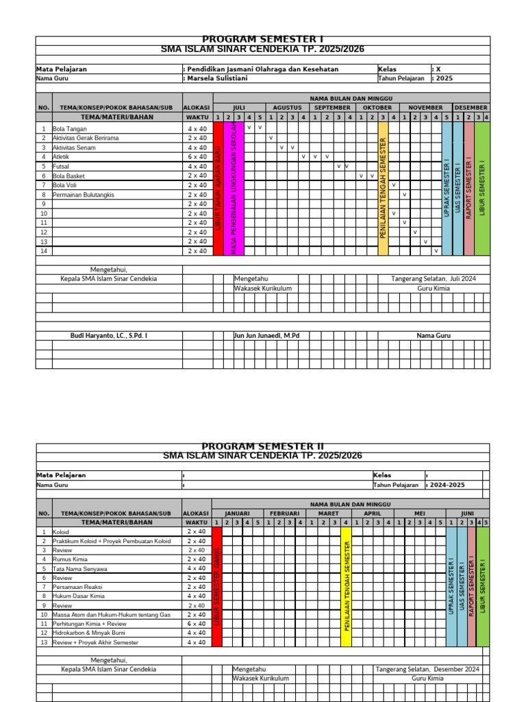 Format Prosem Dan RPP | PDF