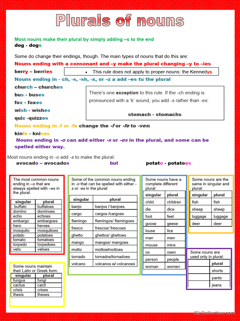 Plural Nouns Rules and Examples | PDF | Plural | Languages