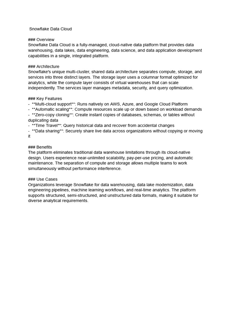 Snowflake 1 | PDF