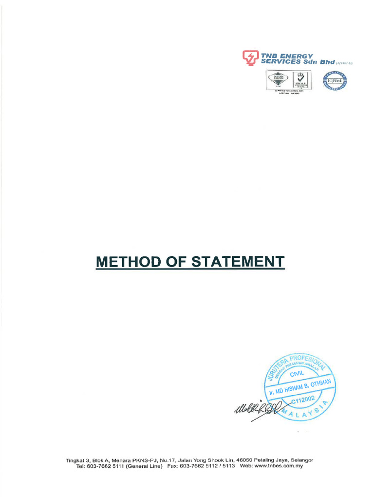 5 Method Statement 4 | PDF