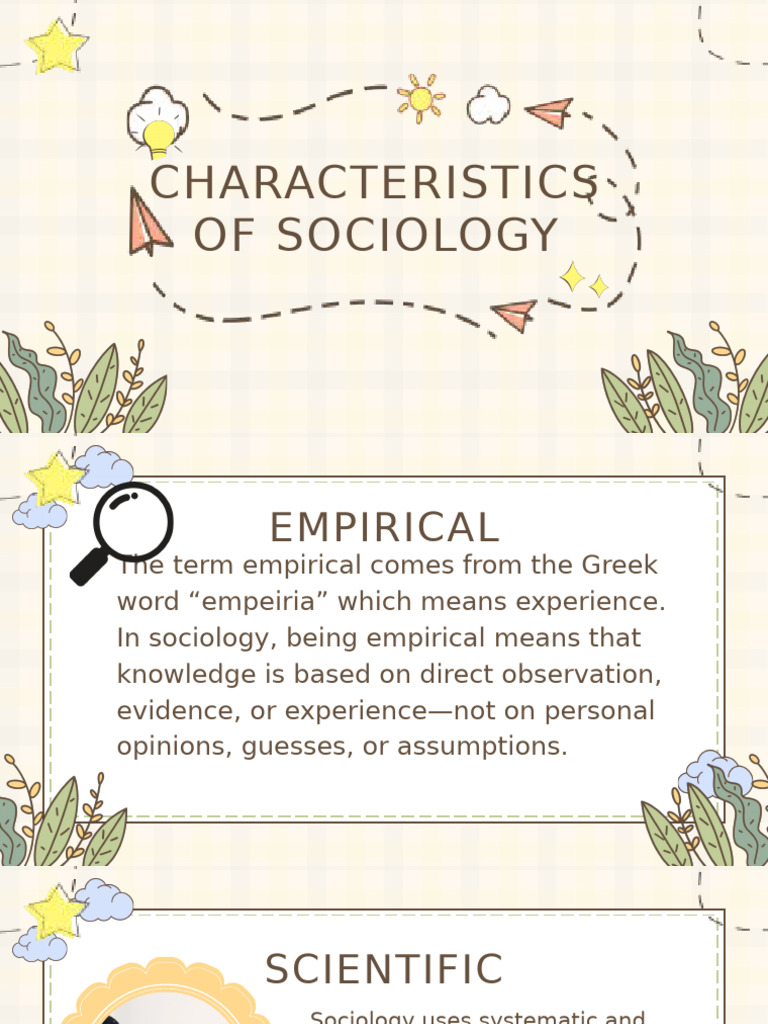Key Characteristics of Sociology | PDF