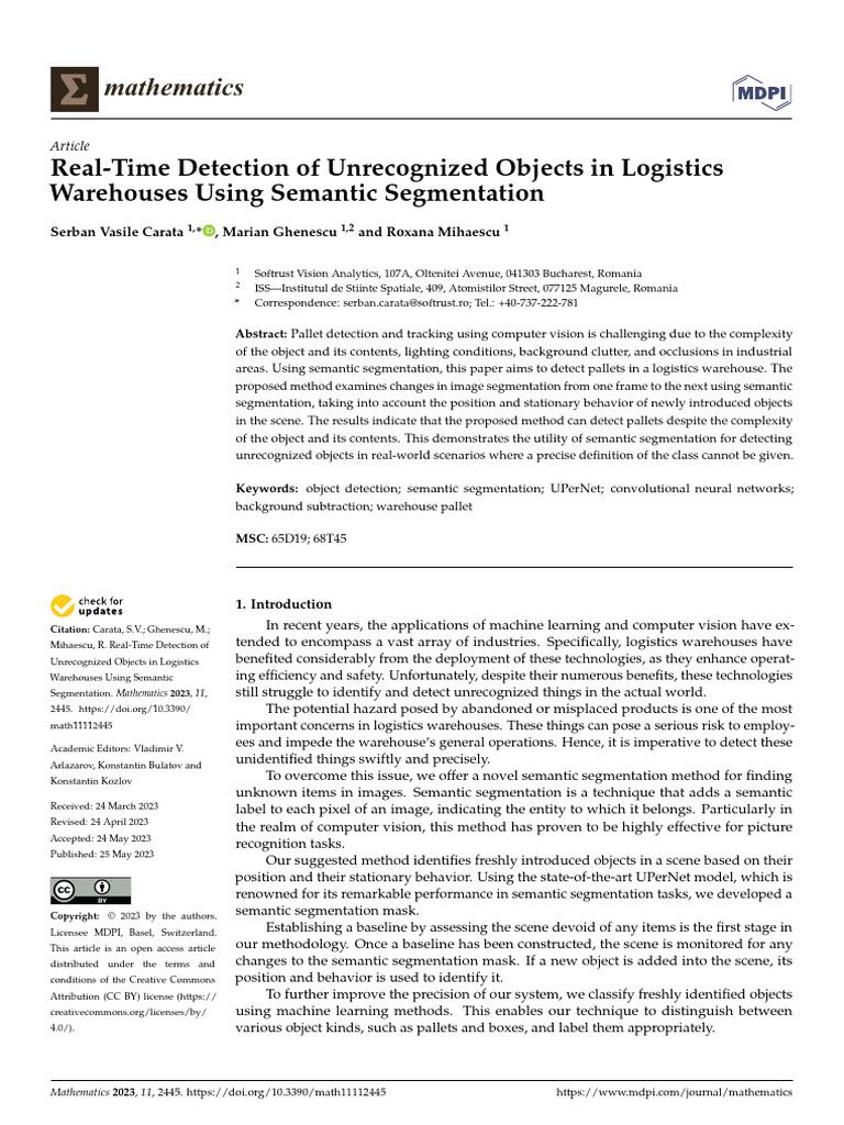 Real-Time Object Detection in Warehouses | PDF | Image Segmentation ...