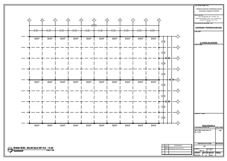 Denah Rec Balok Baja WF (Elv +6.00) | PDF