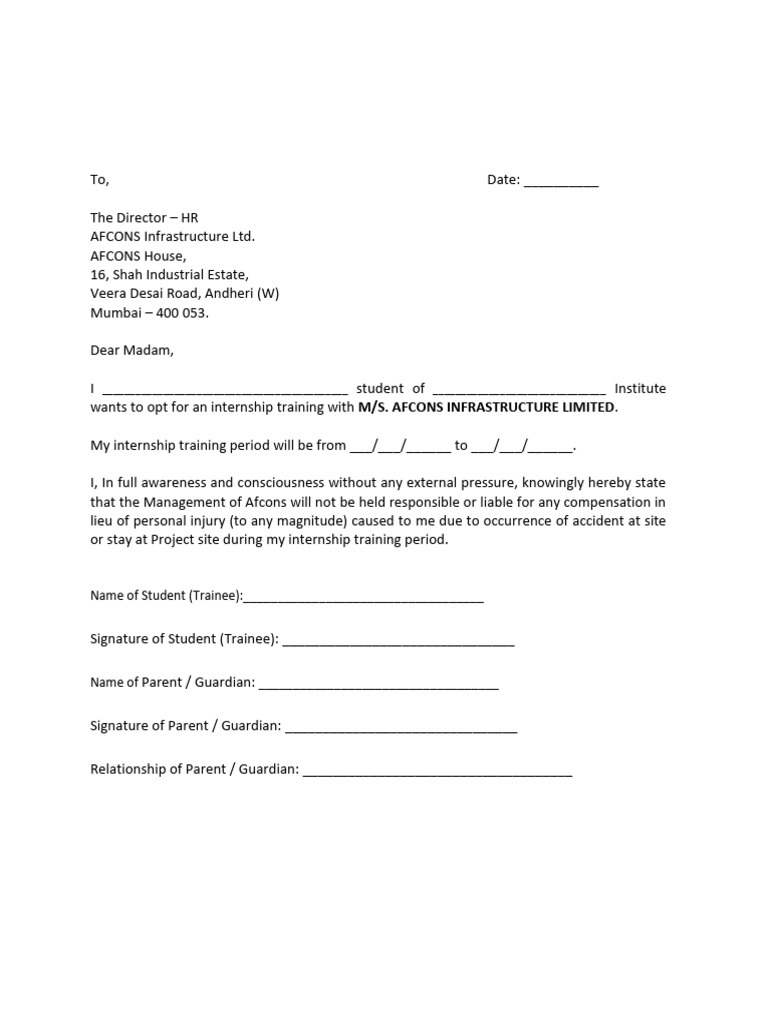 Trainee Undertaking - Standard Format | PDF