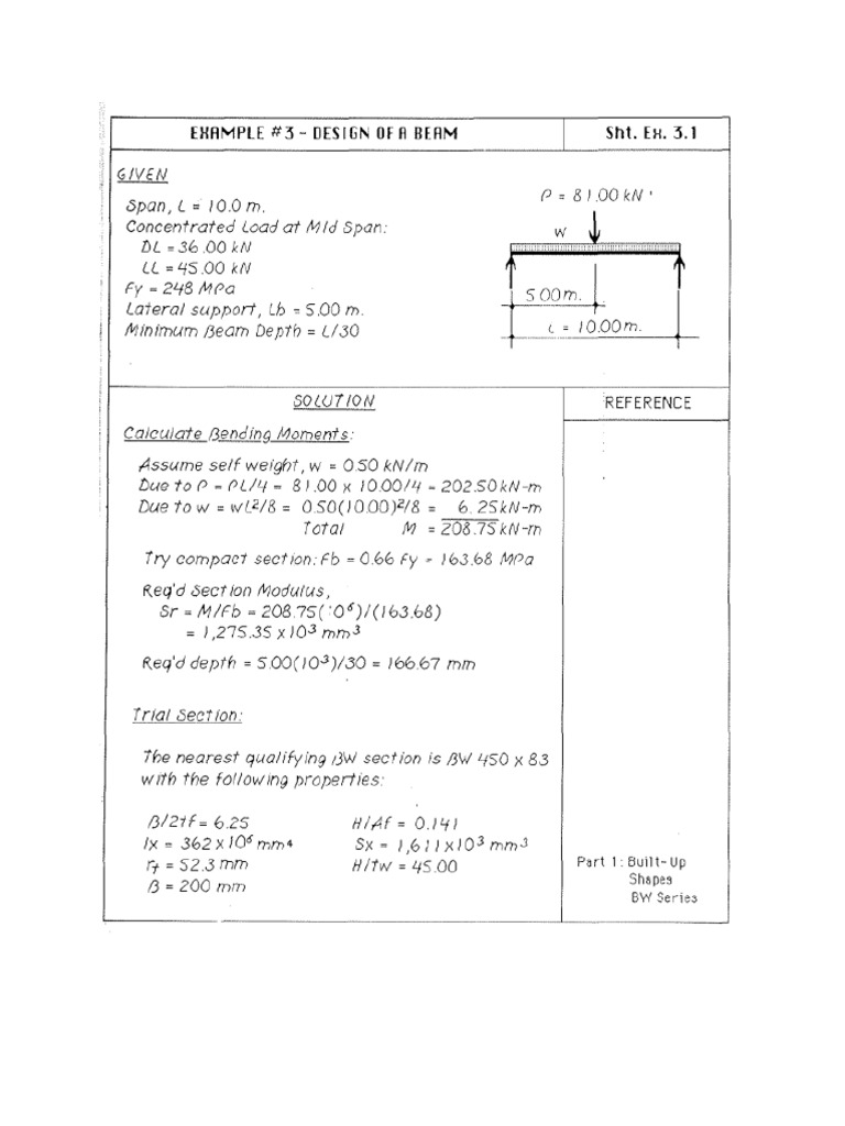 Sample Design of Beams | PDF