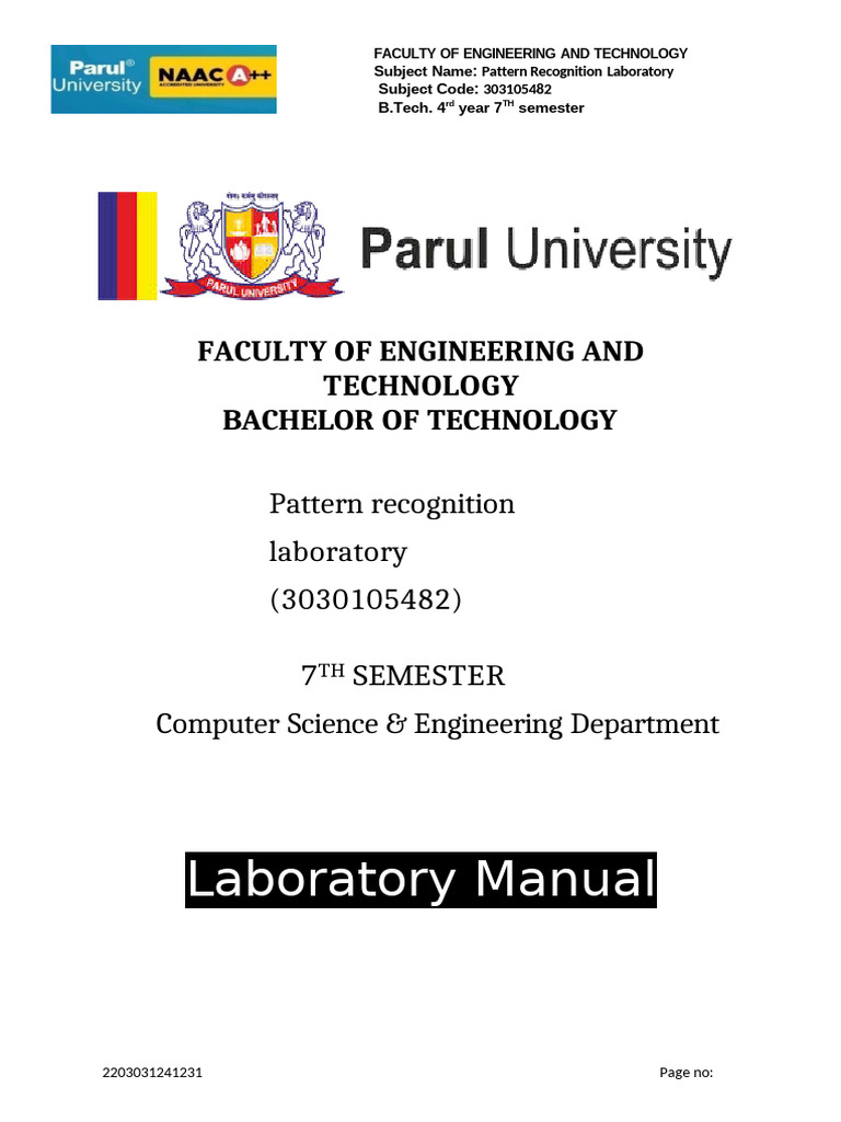 Pattern Recognition Lab Manual 7th Sem | PDF | Support Vector Machine ...
