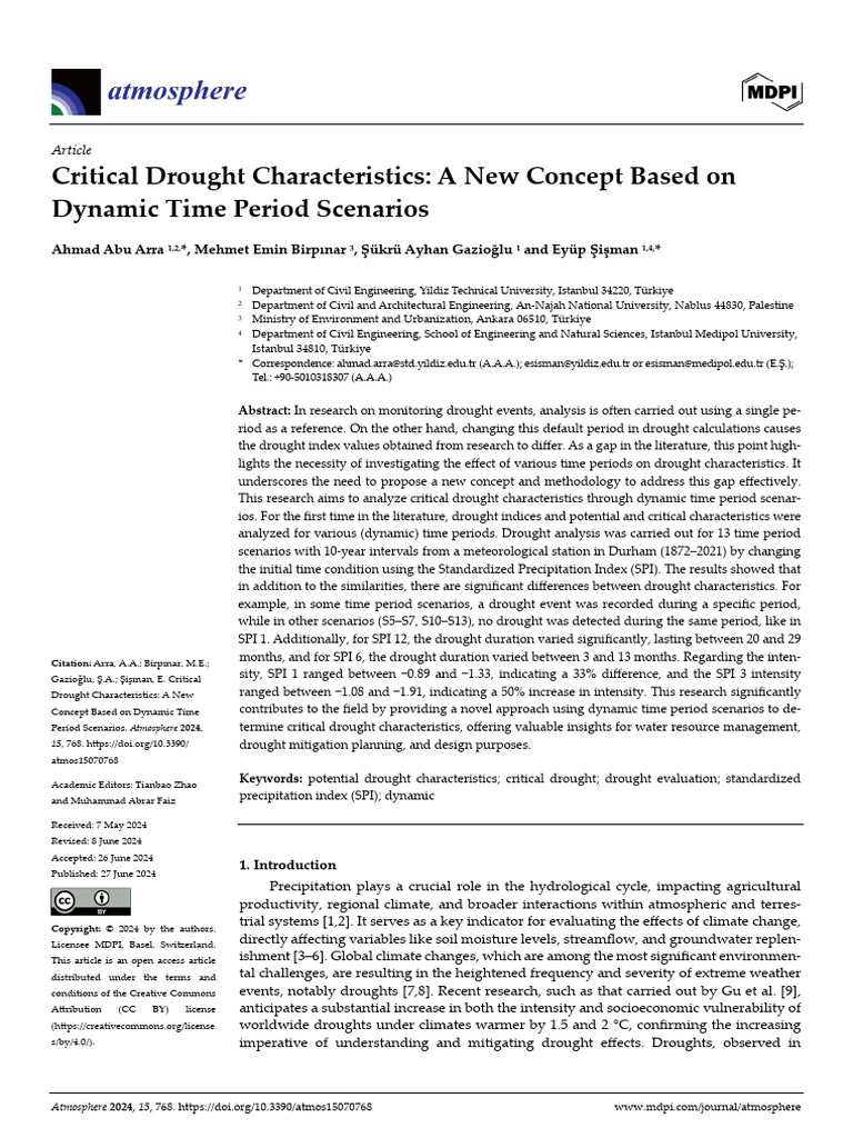 Dynamic Time Periods in Drought Analysis | PDF | Probability Density ...