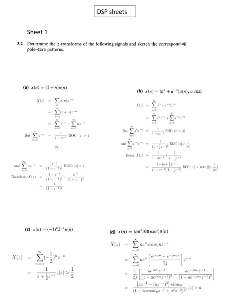 DSP Sheet 1, 2 Sol | PDF