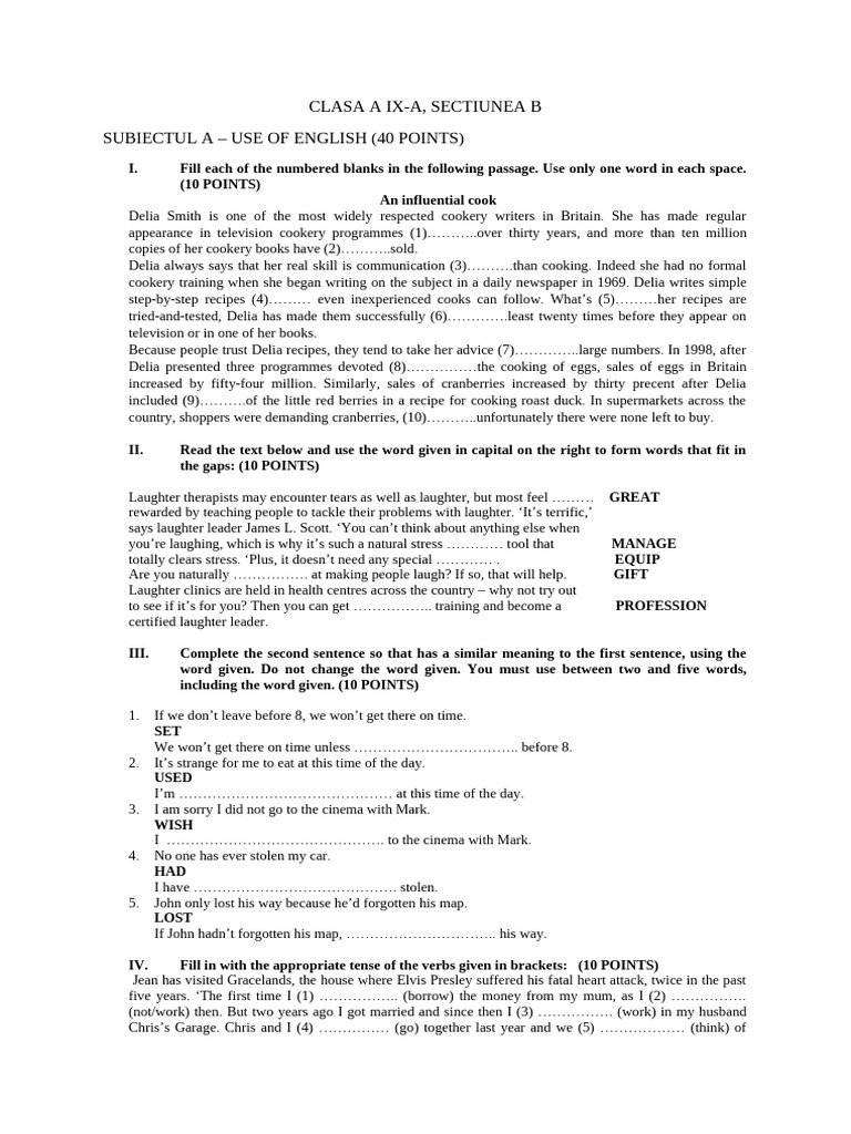 English Exam Practice for 9th Grade | PDF | Books | Libraries