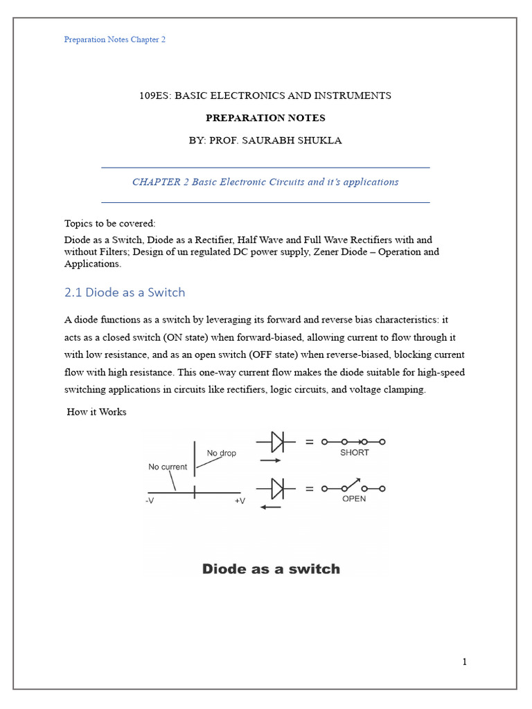 Basic Electronic Circuits Overview | PDF | Rectifier | Diode