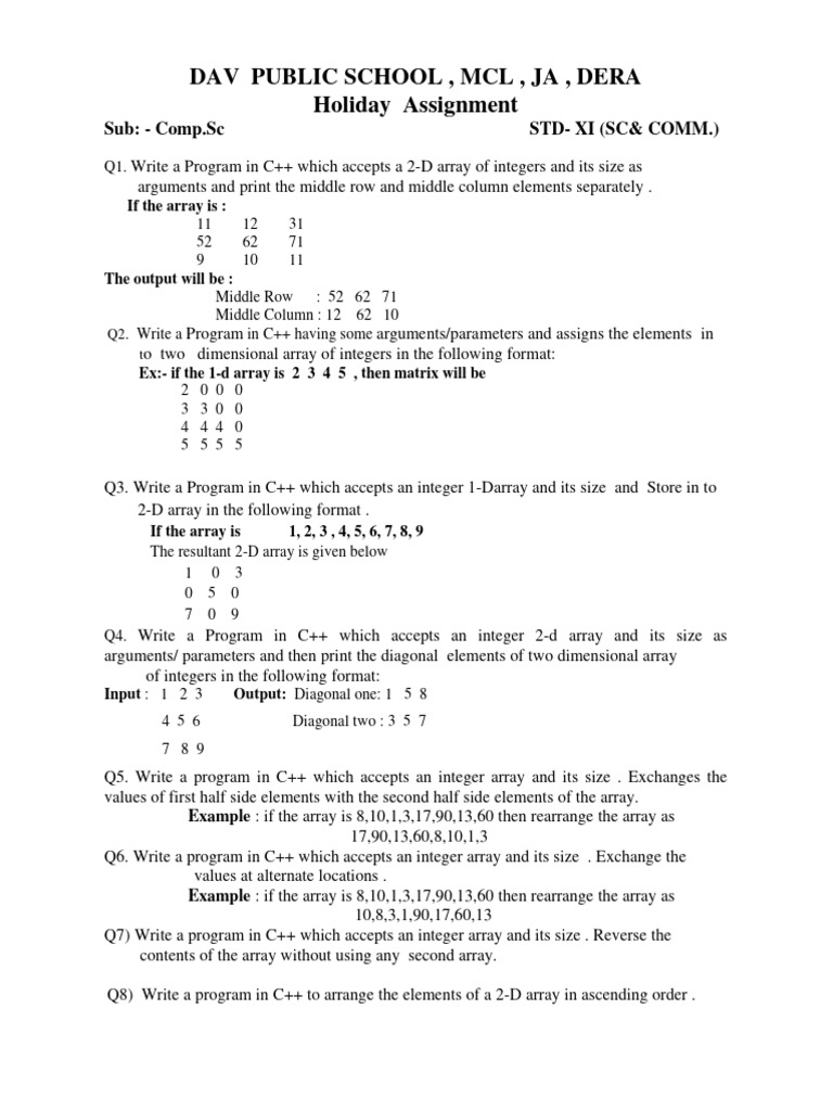 464339holiday Assignment Comp - SC | PDF | Parameter (Computer ...