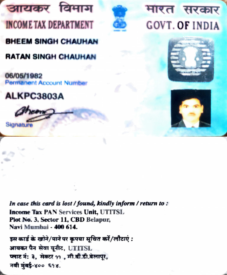 Income Tax PAN Card Details | PDF
