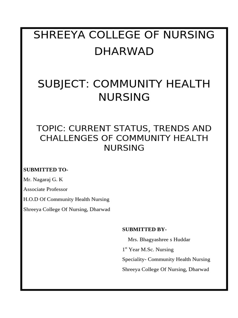 Community Health Nursing Trends & Challenges | PDF | Nursing | Health Care