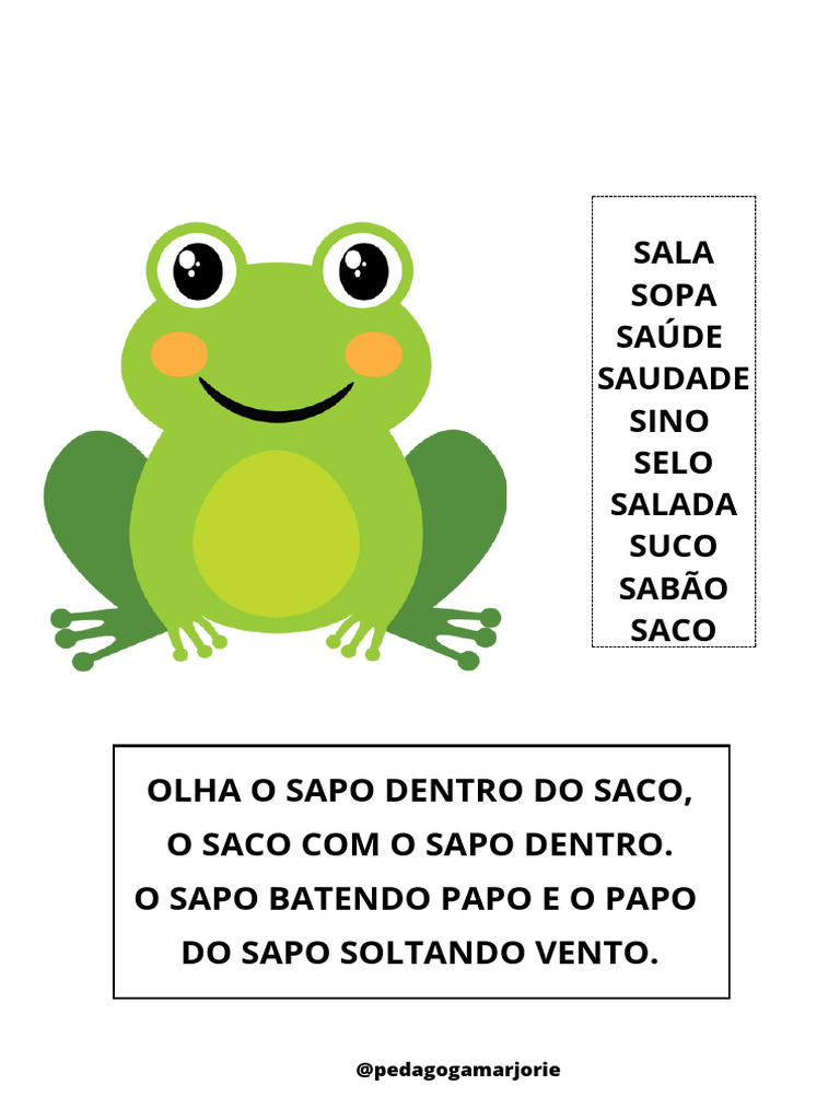 Atividades Lúdicas com Sapo e Palavras | PDF