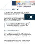 Academic Writing and Style