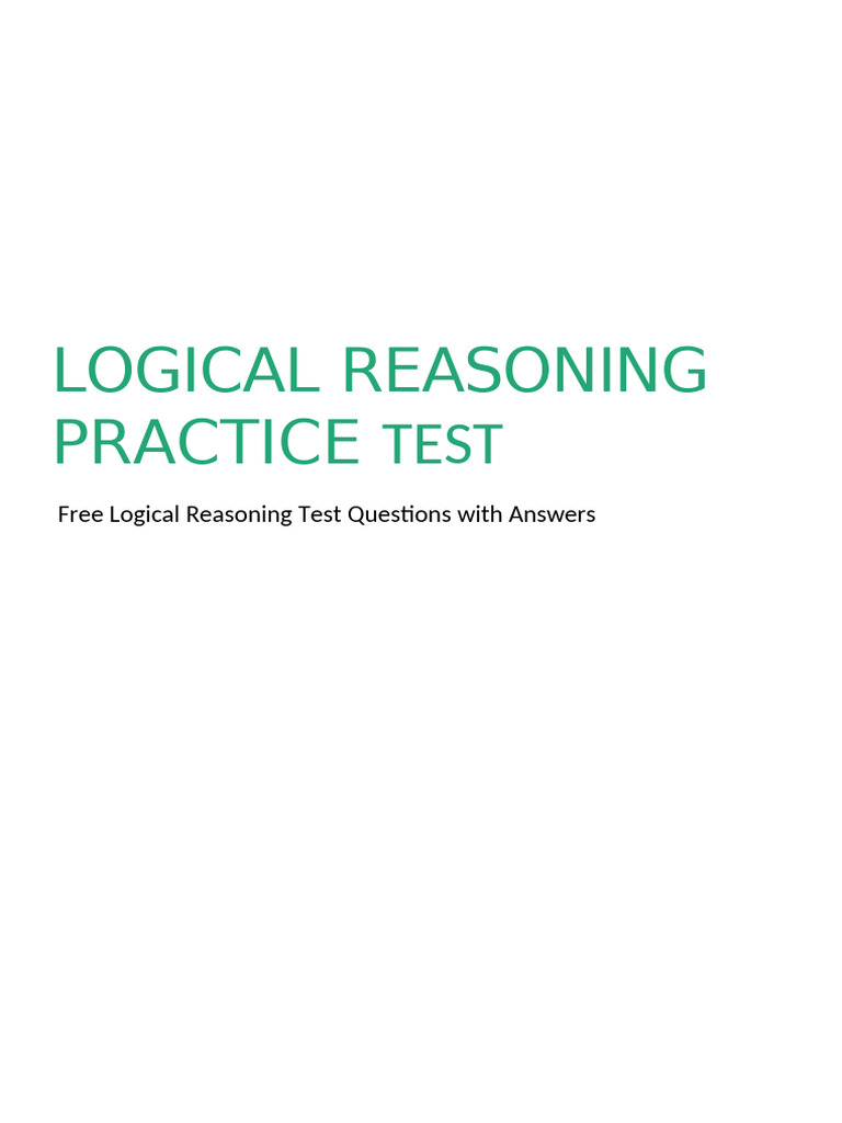 Free Logical Reasoning Practice Test | PDF