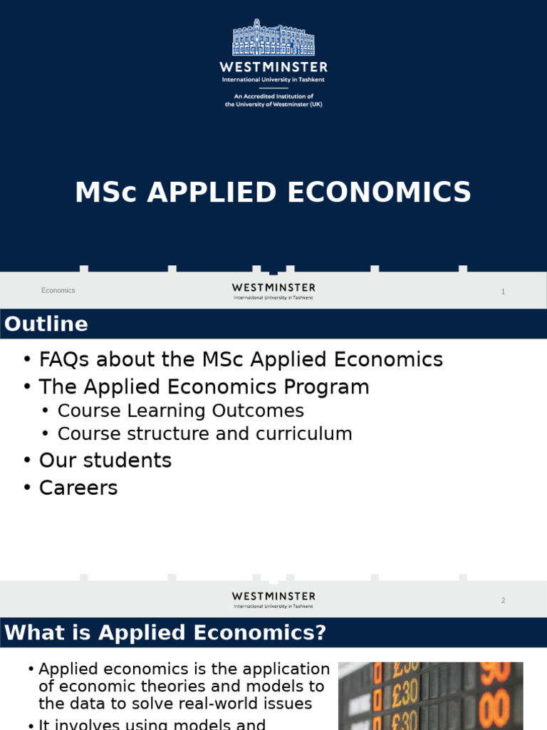 MSc Applied Economics Overview | PDF | Economics | Macroeconomics