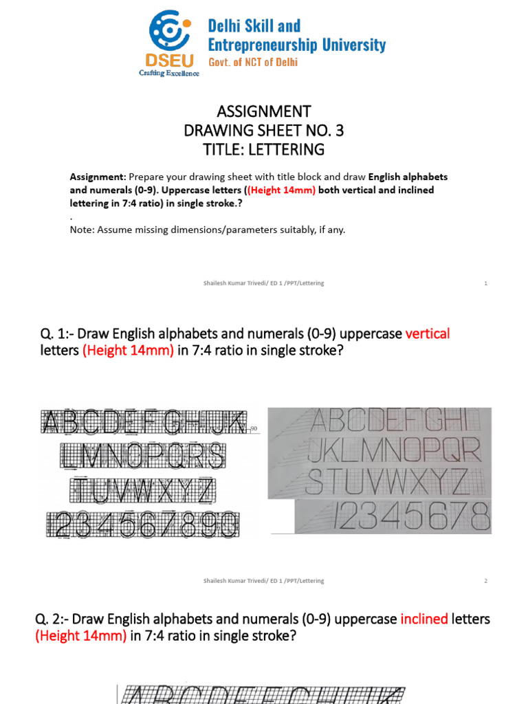 Assignment Sheet No 3 Lettering PDF | PDF