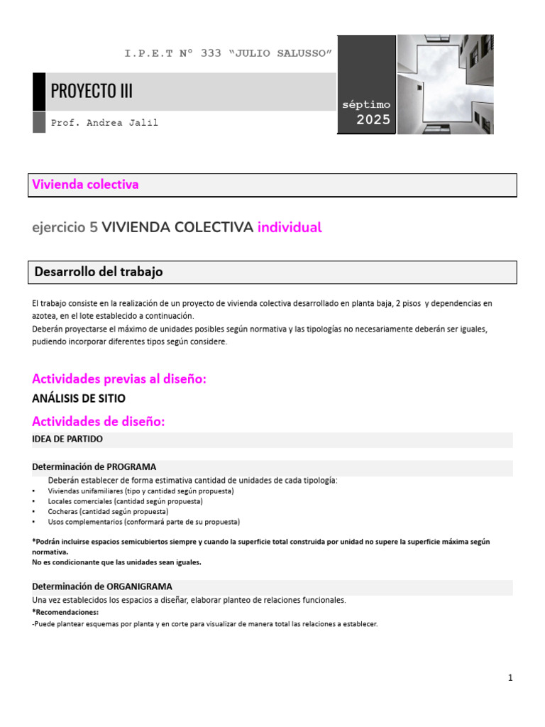 Proyecto de Vivienda Colectiva 2025 | PDF