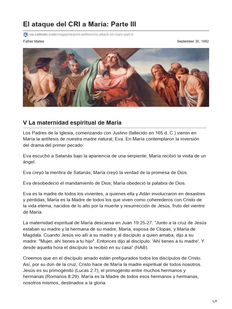 El Ataque Del CRI A María Parte III | PDF | María, madre de Jesús ...