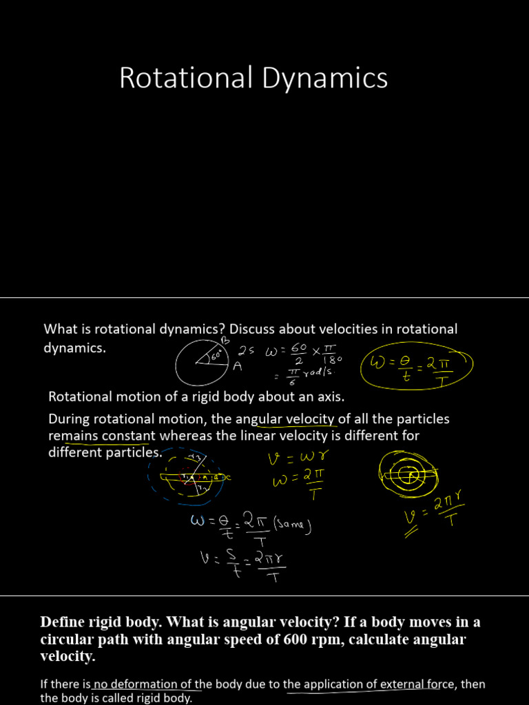 Rotational Dynamics Extra | PDF | Rotation Around A Fixed Axis | Velocity