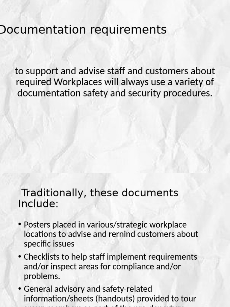 Workplace Safety Documentation Guide | PDF | Employment | Business