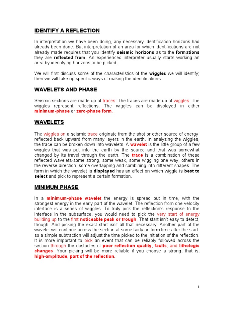 Identifying Seismic Horizons and Wavelets | PDF | Reflection Seismology ...