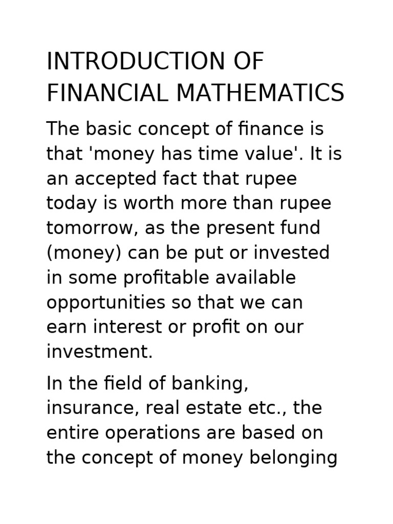 Financial Mathematics Concepts Explained | PDF | Interest | Loans