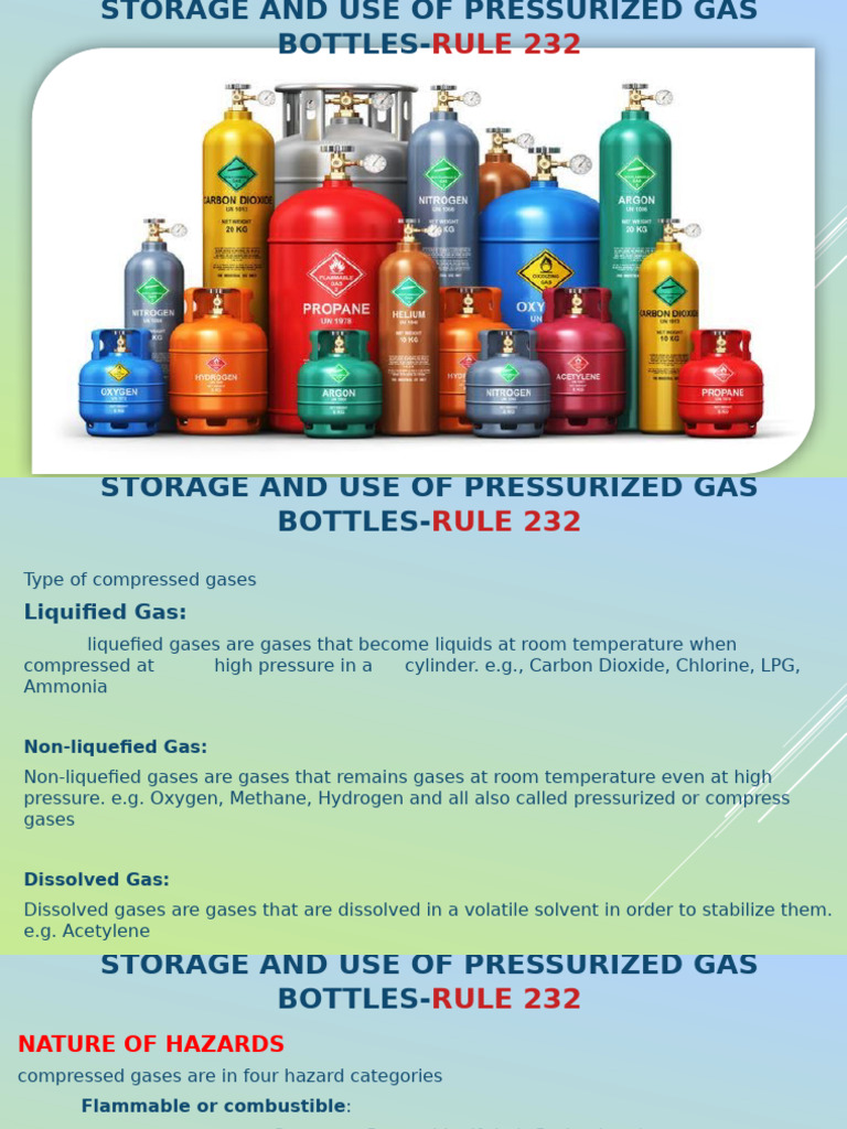 PRESSURIZED GAS RULE 232 (Autosaved) | PDF | Gases | Liquefied ...