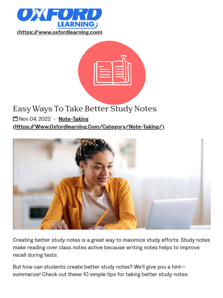 Effective Study Notes Techniques | PDF | Learning | Cognition