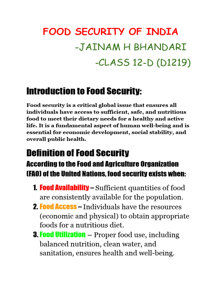 Food Security Challenges in India | PDF | Food Security | Agriculture