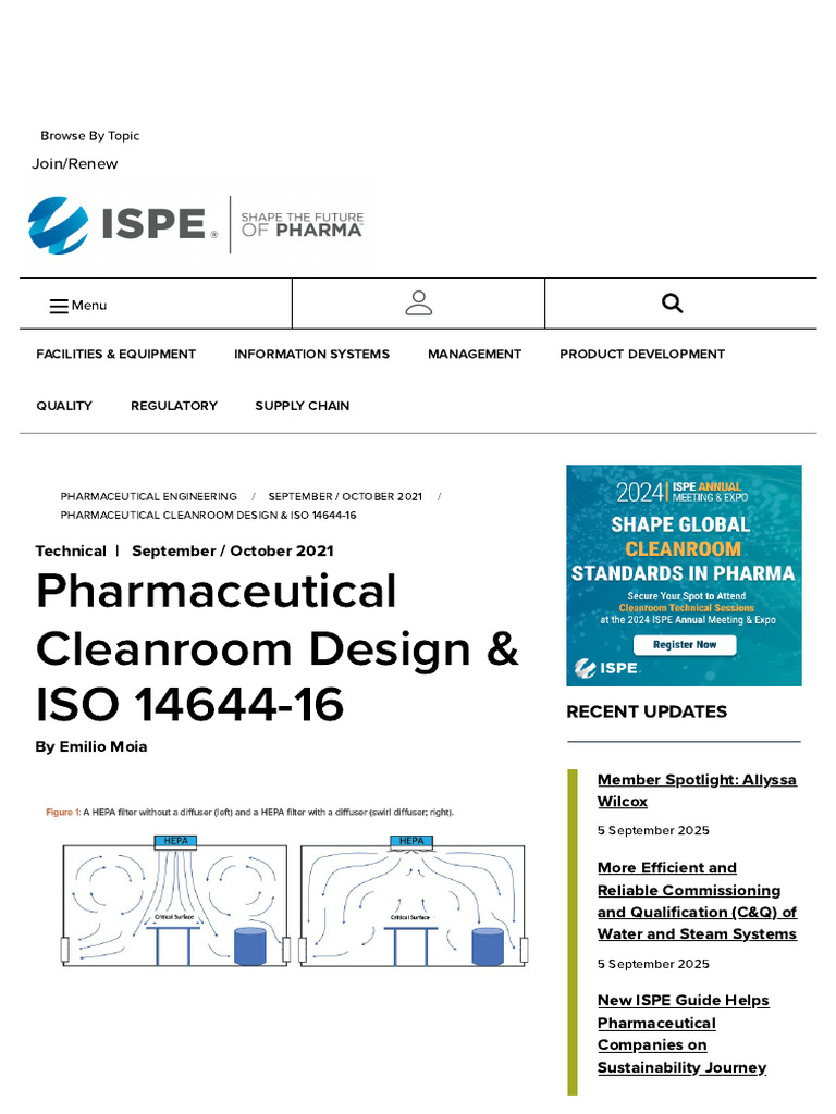 Pharmaceutical Cleanroom Design & ISO 14644-16 - ISPE | PDF | Energy ...
