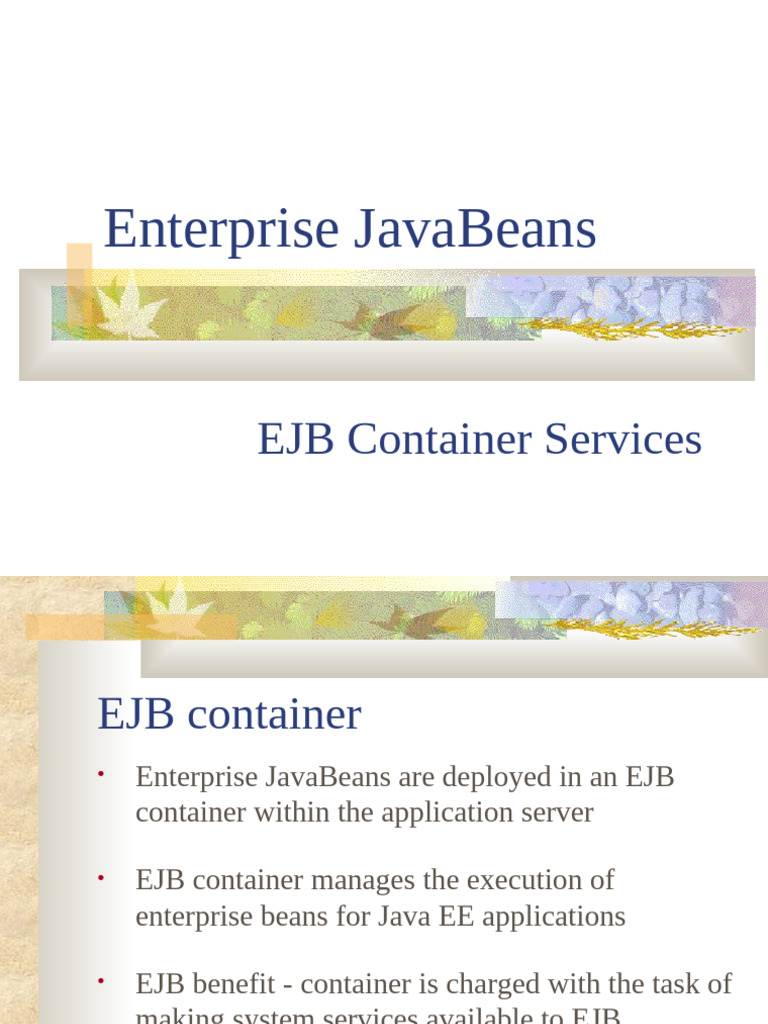 EJB Container Services Overview | PDF | Computer Programming | Computing